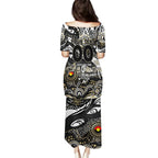 Custom NAIDOC Week 2024 Magpies Family Matching Puletasi and Hawaiian Shirt Aboriginal Animals Keep The Fire Burning
