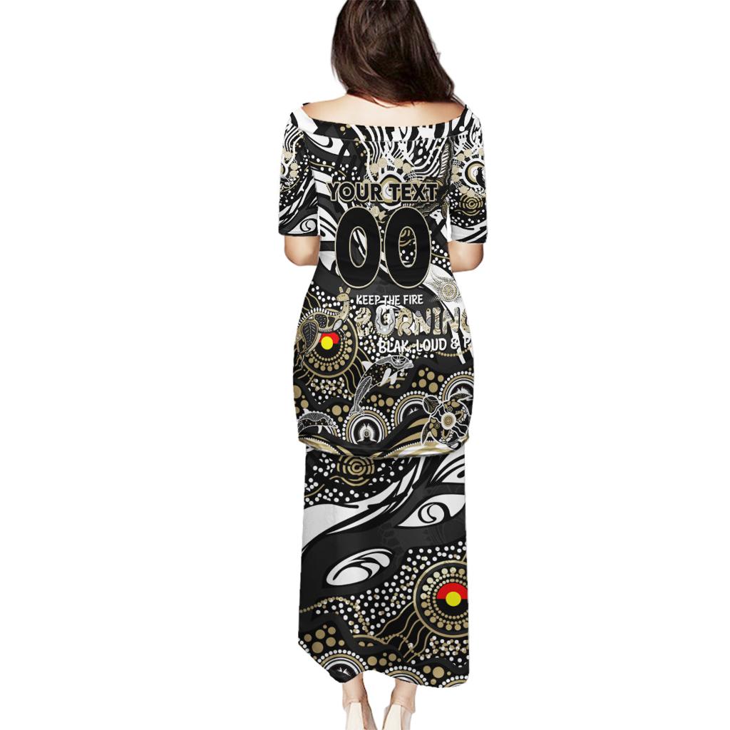 Custom NAIDOC Week 2024 Magpies Family Matching Puletasi and Hawaiian Shirt Aboriginal Animals Keep The Fire Burning