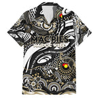 Custom NAIDOC Week 2024 Magpies Family Matching Short Sleeve Bodycon Dress and Hawaiian Shirt Aboriginal Animals Keep The Fire Burning
