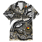 Custom NAIDOC Week 2024 Magpies Family Matching Summer Maxi Dress and Hawaiian Shirt Aboriginal Animals Keep The Fire Burning