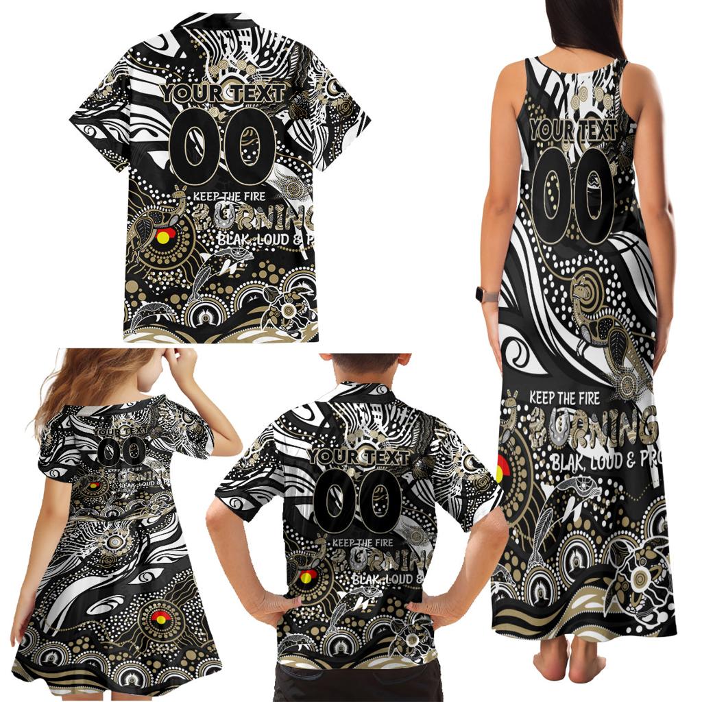 Custom NAIDOC Week 2024 Magpies Family Matching Tank Maxi Dress and Hawaiian Shirt Aboriginal Animals Keep The Fire Burning