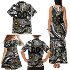 Custom NAIDOC Week 2024 Magpies Family Matching Tank Maxi Dress and Hawaiian Shirt Aboriginal Animals Keep The Fire Burning
