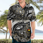 Custom NAIDOC Week 2024 Magpies Hawaiian Shirt Aboriginal Animals Keep The Fire Burning