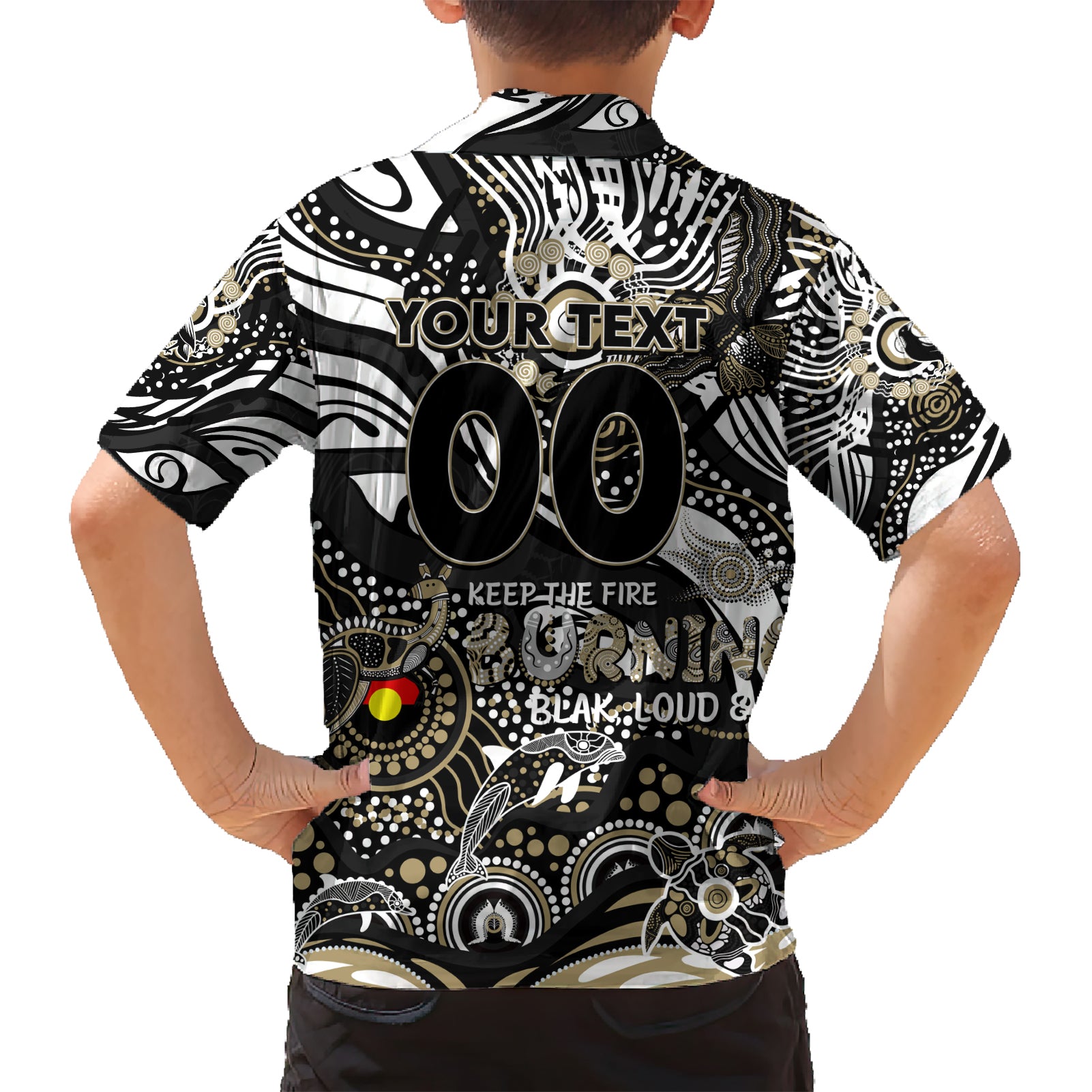 Custom NAIDOC Week 2024 Magpies Hawaiian Shirt Aboriginal Animals Keep The Fire Burning