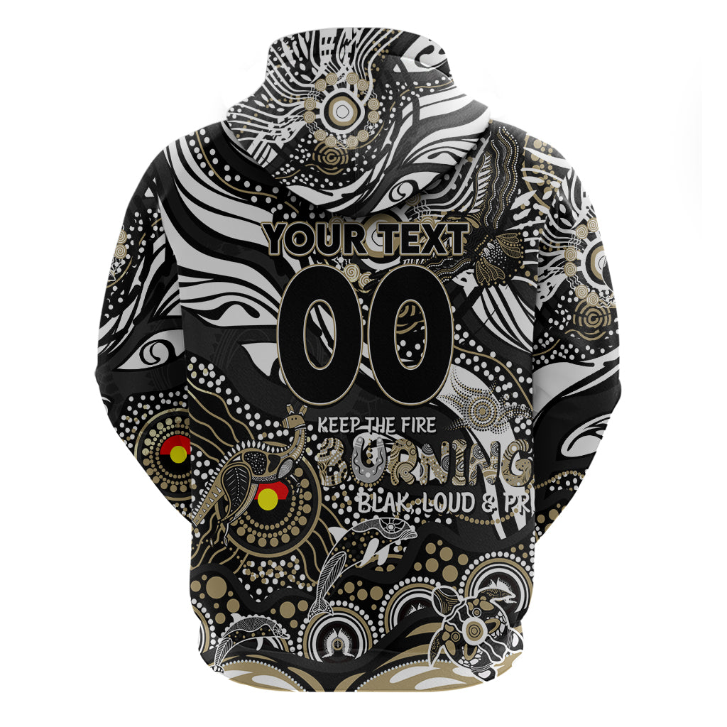Custom NAIDOC Week 2024 Magpies Hoodie Aboriginal Animals Keep The Fire Burning