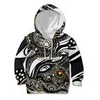 Custom NAIDOC Week 2024 Magpies Kid Hoodie Aboriginal Animals Keep The Fire Burning