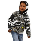 Custom NAIDOC Week 2024 Magpies Kid Hoodie Aboriginal Animals Keep The Fire Burning