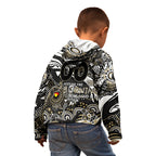 Custom NAIDOC Week 2024 Magpies Kid Hoodie Aboriginal Animals Keep The Fire Burning