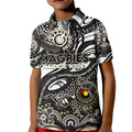 Custom NAIDOC Week 2024 Magpies Kid Polo Shirt Aboriginal Animals Keep The Fire Burning