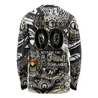 Custom NAIDOC Week 2024 Magpies Long Sleeve Shirt Aboriginal Animals Keep The Fire Burning