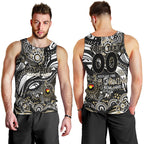 Custom NAIDOC Week 2024 Magpies Men Tank Top Aboriginal Animals Keep The Fire Burning