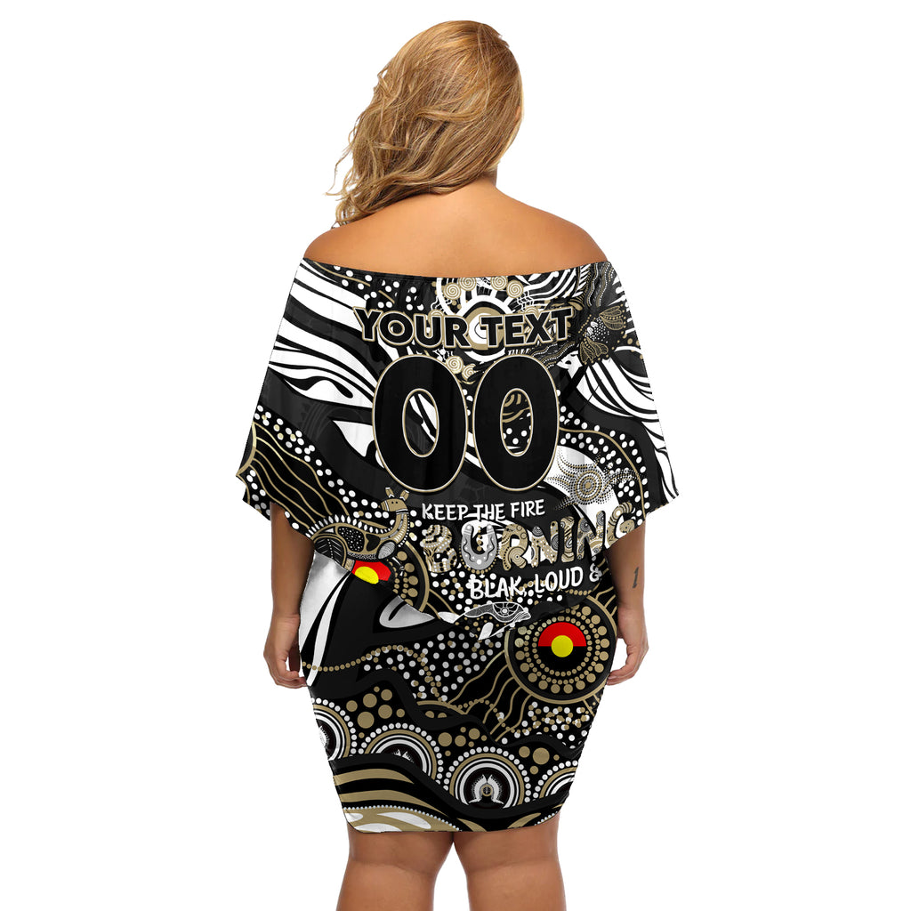Custom NAIDOC Week 2024 Magpies Off Shoulder Short Dress Aboriginal Animals Keep The Fire Burning