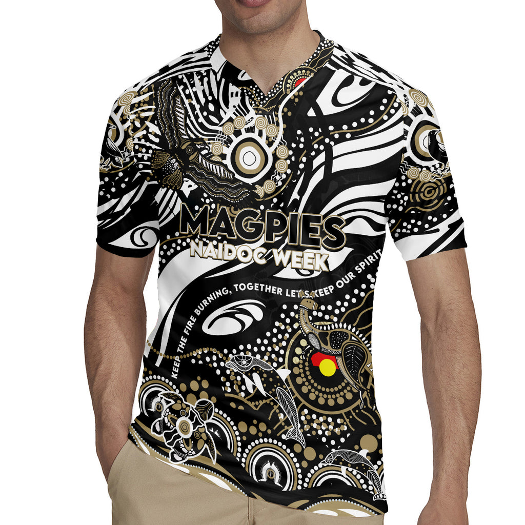 Custom NAIDOC Week 2024 Magpies Rugby Jersey Aboriginal Animals Keep The Fire Burning