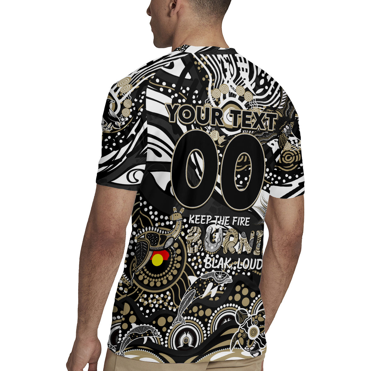 Custom NAIDOC Week 2024 Magpies Rugby Jersey Aboriginal Animals Keep The Fire Burning