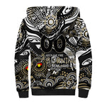 Custom NAIDOC Week 2024 Magpies Sherpa Hoodie Aboriginal Animals Keep The Fire Burning