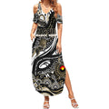 Custom NAIDOC Week 2024 Magpies Summer Maxi Dress Aboriginal Animals Keep The Fire Burning