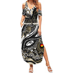 Custom NAIDOC Week 2024 Magpies Summer Maxi Dress Aboriginal Animals Keep The Fire Burning