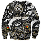 Custom NAIDOC Week 2024 Magpies Sweatshirt Aboriginal Animals Keep The Fire Burning