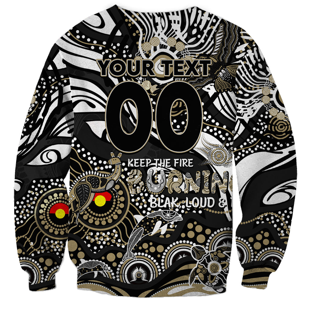 Custom NAIDOC Week 2024 Magpies Sweatshirt Aboriginal Animals Keep The Fire Burning