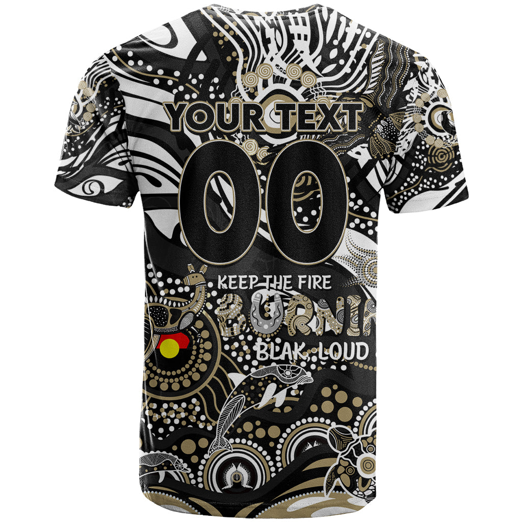 Custom NAIDOC Week 2024 Magpies T Shirt Aboriginal Animals Keep The Fire Burning
