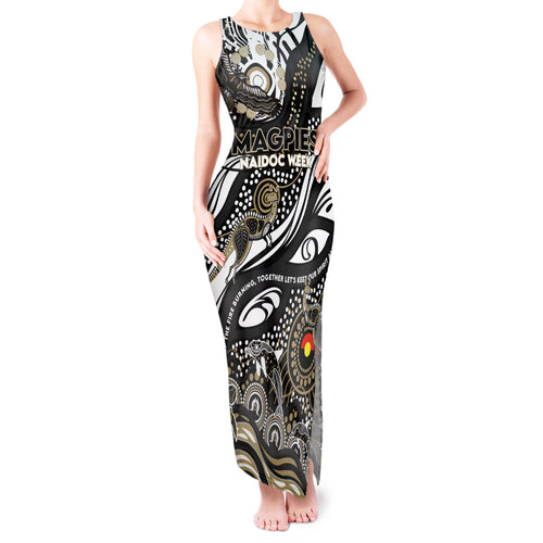 Custom NAIDOC Week 2024 Magpies Tank Maxi Dress Aboriginal Animals Keep The Fire Burning