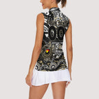 Custom NAIDOC Week 2024 Magpies Women Sleeveless Polo Shirt Aboriginal Animals Keep The Fire Burning