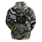 Custom NAIDOC Week 2024 Magpies Zip Hoodie Aboriginal Animals Keep The Fire Burning