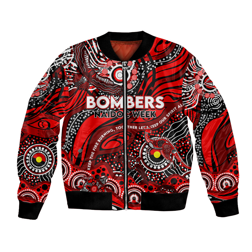 Custom NAIDOC Week 2024 Bombers Bomber Jacket Aboriginal Animals Keep The Fire Burning