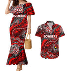 Custom NAIDOC Week 2024 Bombers Couples Matching Mermaid Dress and Hawaiian Shirt Aboriginal Animals Keep The Fire Burning