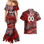 Custom NAIDOC Week 2024 Bombers Couples Matching Mermaid Dress and Hawaiian Shirt Aboriginal Animals Keep The Fire Burning