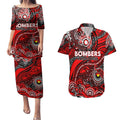 Custom NAIDOC Week 2024 Bombers Couples Matching Puletasi and Hawaiian Shirt Aboriginal Animals Keep The Fire Burning