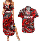 Custom NAIDOC Week 2024 Bombers Couples Matching Summer Maxi Dress and Hawaiian Shirt Aboriginal Animals Keep The Fire Burning