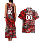 Custom NAIDOC Week 2024 Bombers Couples Matching Tank Maxi Dress and Hawaiian Shirt Aboriginal Animals Keep The Fire Burning