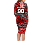 Custom NAIDOC Week 2024 Bombers Family Matching Long Sleeve Bodycon Dress and Hawaiian Shirt Aboriginal Animals Keep The Fire Burning