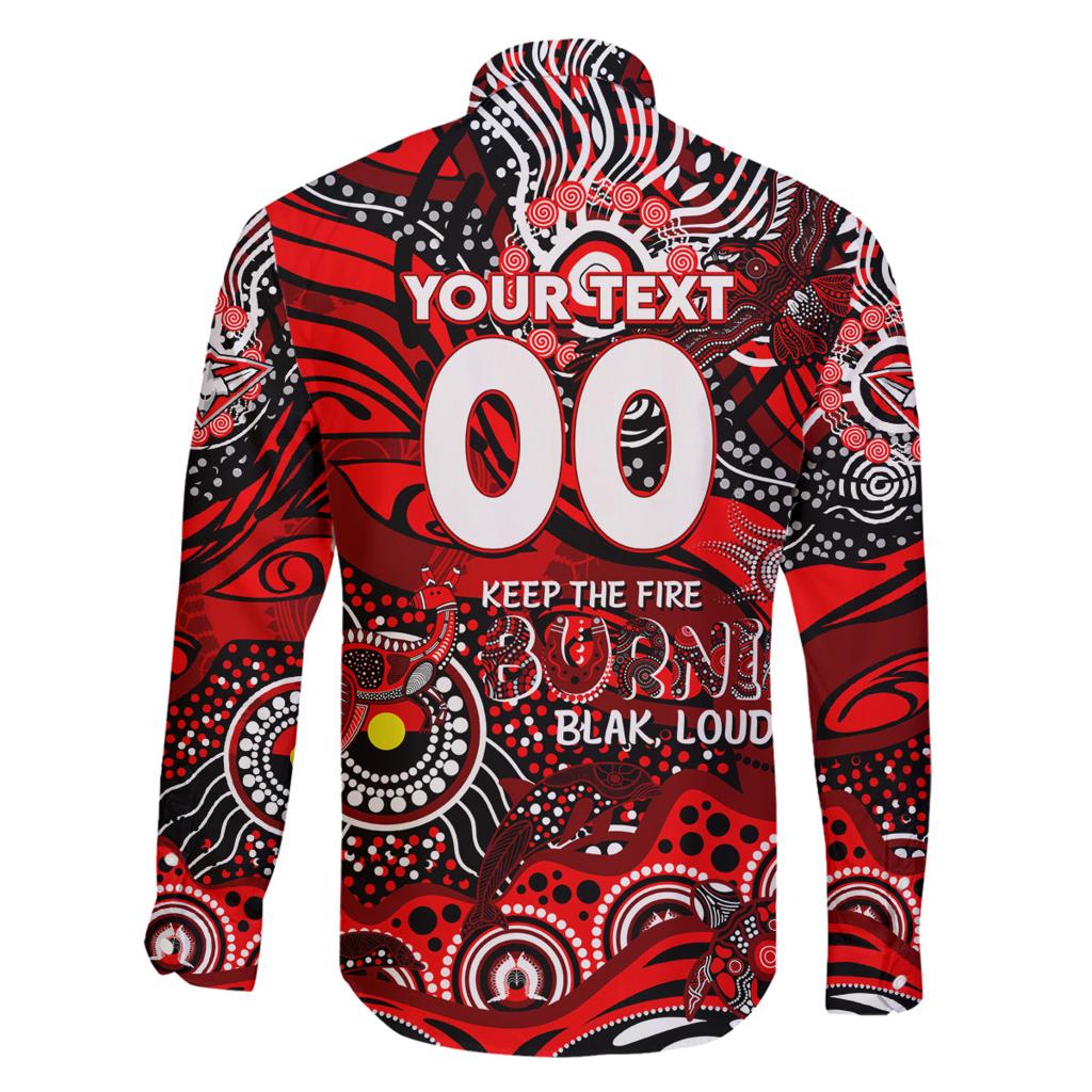Custom NAIDOC Week 2024 Bombers Family Matching Off Shoulder Maxi Dress and Hawaiian Shirt Aboriginal Animals Keep The Fire Burning