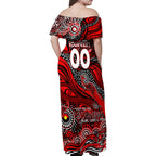 Custom NAIDOC Week 2024 Bombers Family Matching Off Shoulder Maxi Dress and Hawaiian Shirt Aboriginal Animals Keep The Fire Burning