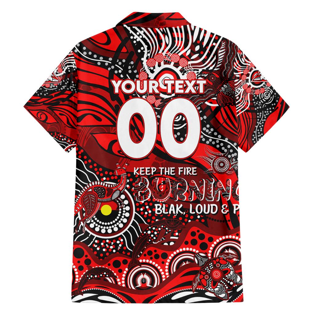 Custom NAIDOC Week 2024 Bombers Family Matching Off Shoulder Short Dress and Hawaiian Shirt Aboriginal Animals Keep The Fire Burning