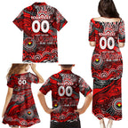 Custom NAIDOC Week 2024 Bombers Family Matching Puletasi and Hawaiian Shirt Aboriginal Animals Keep The Fire Burning