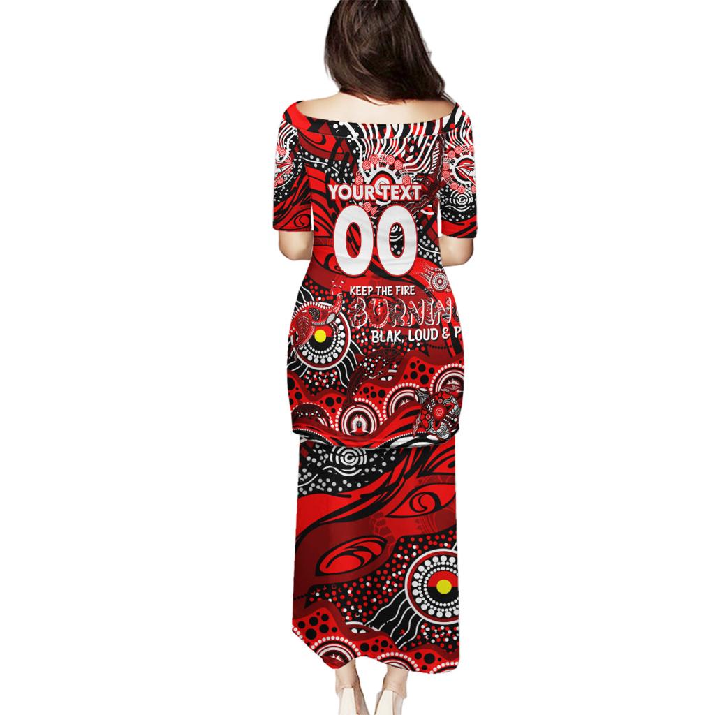 Custom NAIDOC Week 2024 Bombers Family Matching Puletasi and Hawaiian Shirt Aboriginal Animals Keep The Fire Burning