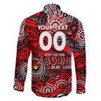 Custom NAIDOC Week 2024 Bombers Family Matching Short Sleeve Bodycon Dress and Hawaiian Shirt Aboriginal Animals Keep The Fire Burning
