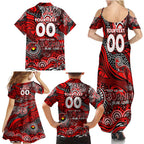 Custom NAIDOC Week 2024 Bombers Family Matching Summer Maxi Dress and Hawaiian Shirt Aboriginal Animals Keep The Fire Burning