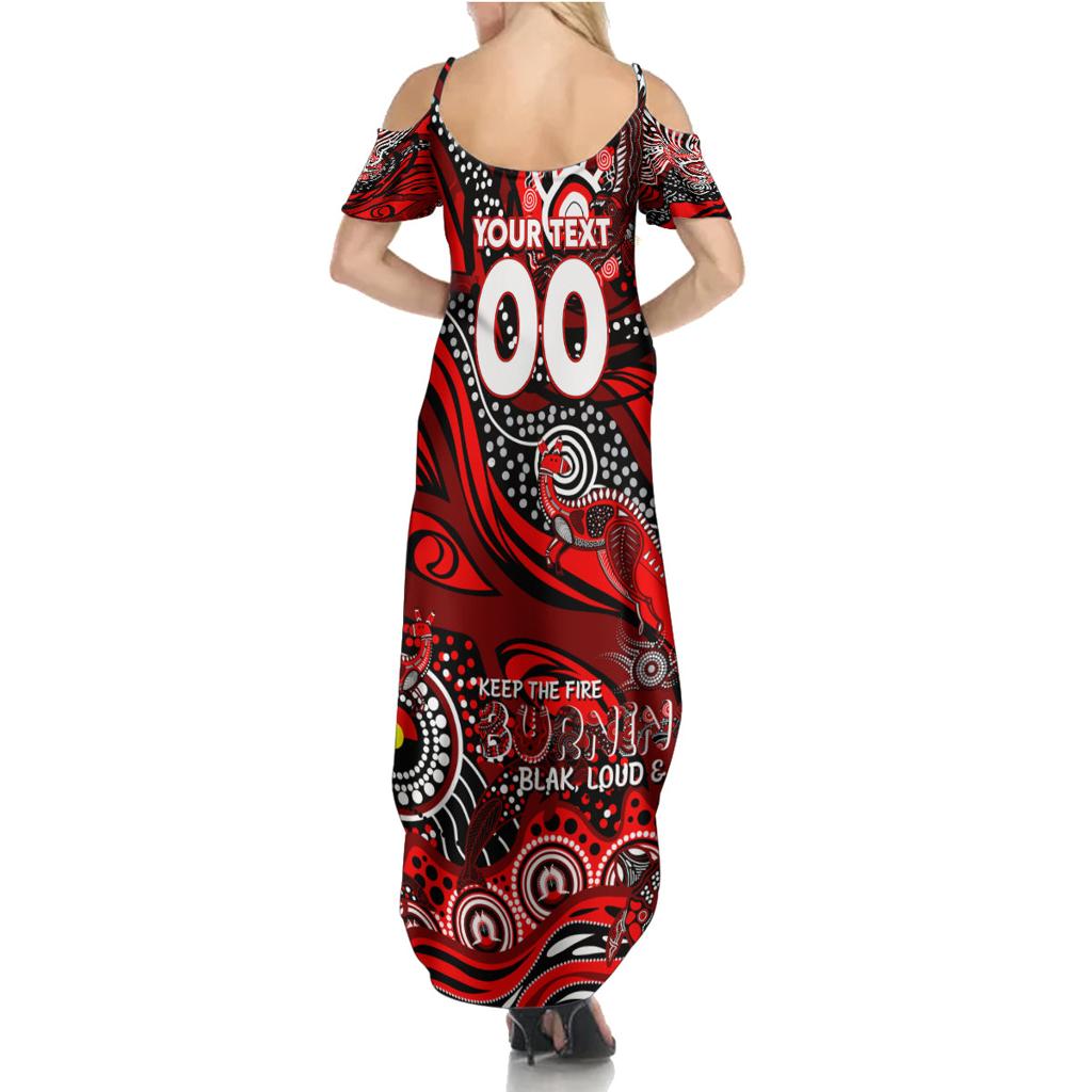 Custom NAIDOC Week 2024 Bombers Family Matching Summer Maxi Dress and Hawaiian Shirt Aboriginal Animals Keep The Fire Burning