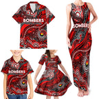 Custom NAIDOC Week 2024 Bombers Family Matching Tank Maxi Dress and Hawaiian Shirt Aboriginal Animals Keep The Fire Burning