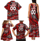 Custom NAIDOC Week 2024 Bombers Family Matching Tank Maxi Dress and Hawaiian Shirt Aboriginal Animals Keep The Fire Burning