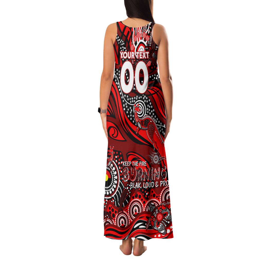 Custom NAIDOC Week 2024 Bombers Family Matching Tank Maxi Dress and Hawaiian Shirt Aboriginal Animals Keep The Fire Burning