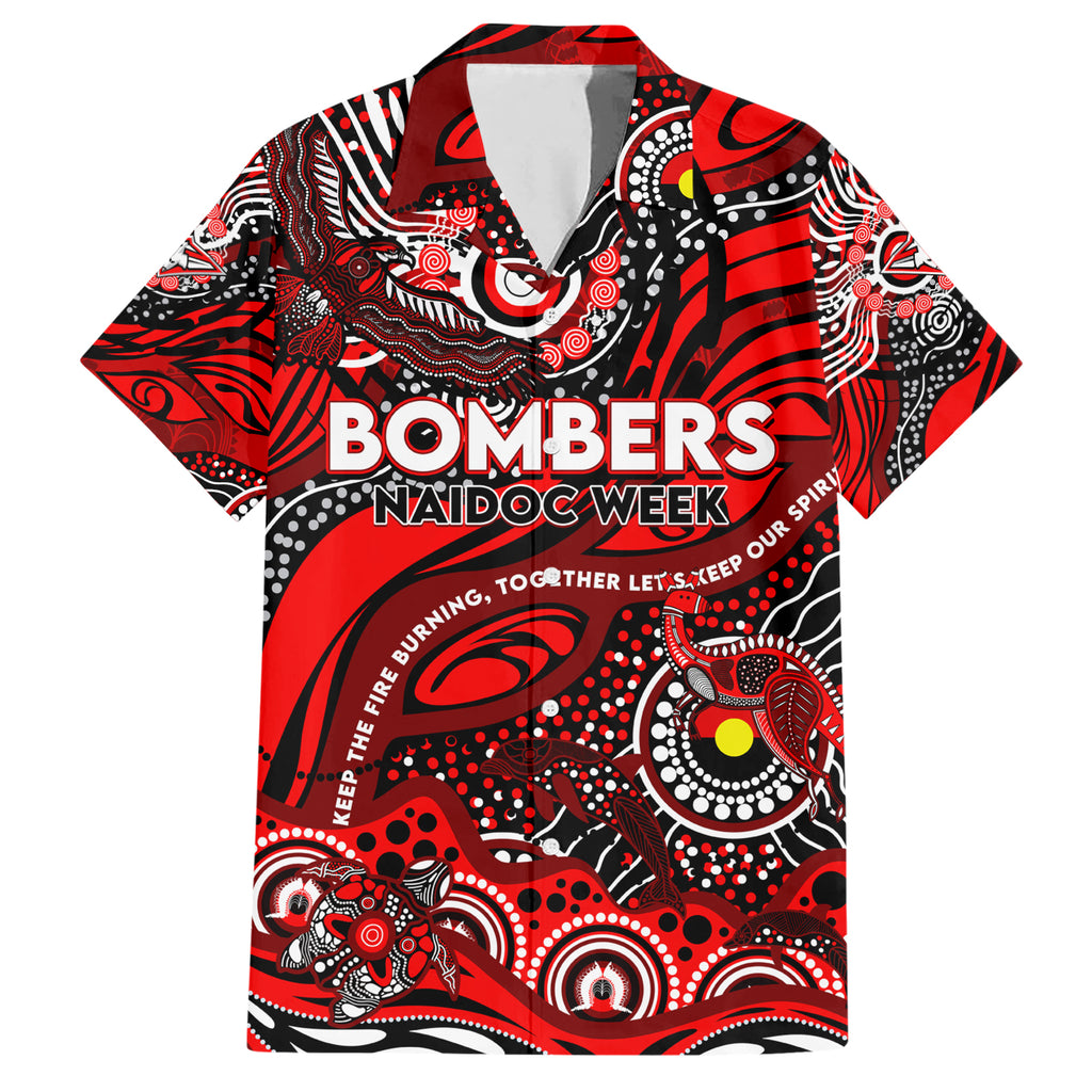 Custom NAIDOC Week 2024 Bombers Hawaiian Shirt Aboriginal Animals Keep The Fire Burning
