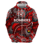 Custom NAIDOC Week 2024 Bombers Hoodie Aboriginal Animals Keep The Fire Burning