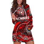 Custom NAIDOC Week 2024 Bombers Hoodie Dress Aboriginal Animals Keep The Fire Burning