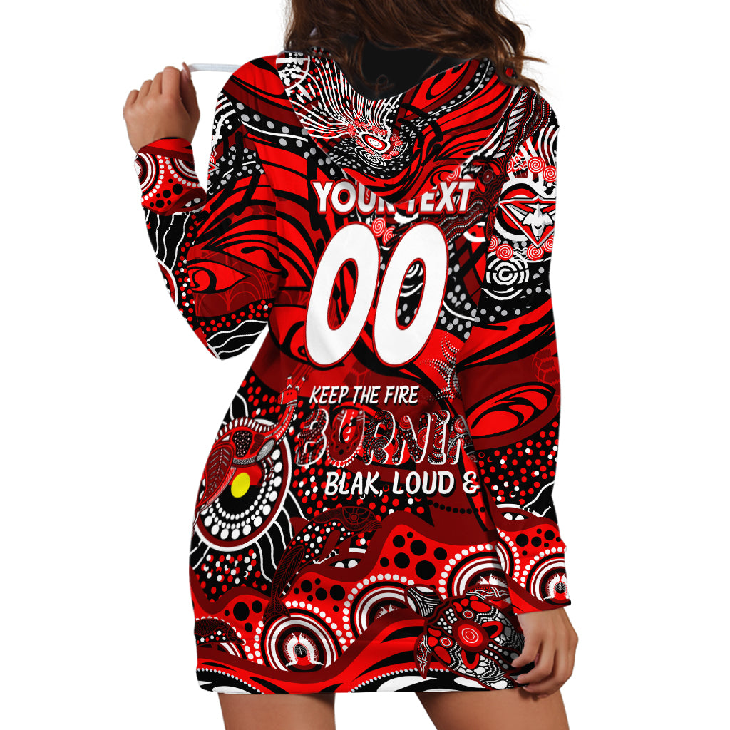 Custom NAIDOC Week 2024 Bombers Hoodie Dress Aboriginal Animals Keep The Fire Burning