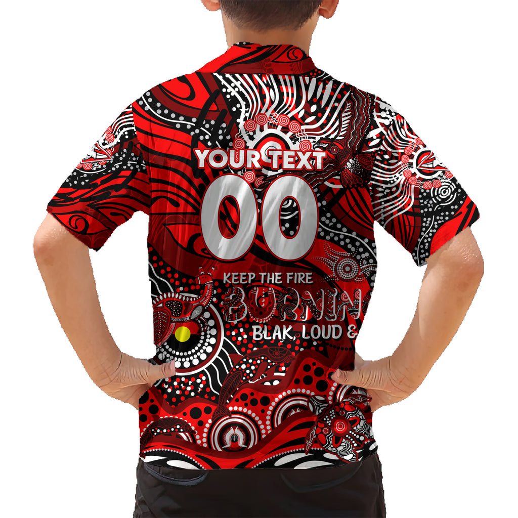 Custom NAIDOC Week 2024 Bombers Kid Hawaiian Shirt Aboriginal Animals Keep The Fire Burning